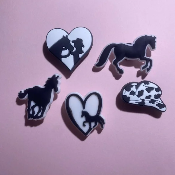 New Set of Western Themed Jibbitz for CROCS- OS- Black and White- NWOT - Picture 1 of 8